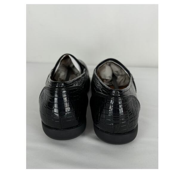 ComfortView The Leisa Slip On Flat Crocodile Textured Womens Size 7W Black New - Picture 7 of 10